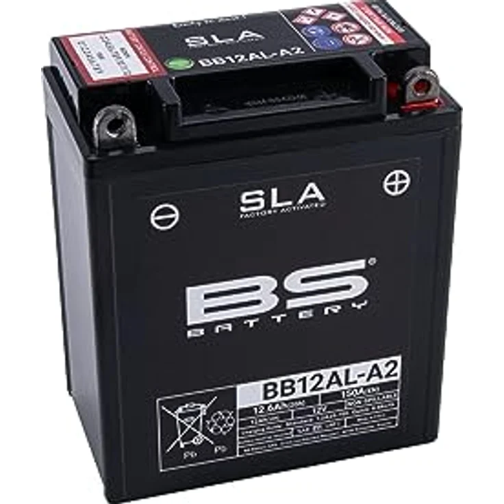 BS Battery BB12AL-A2, Wartungsfreie 12V Batterien mit hoher Leistungsfähigkeit und Vibrationsbeständigkeit, werkseitig aktiviert – Bild 2