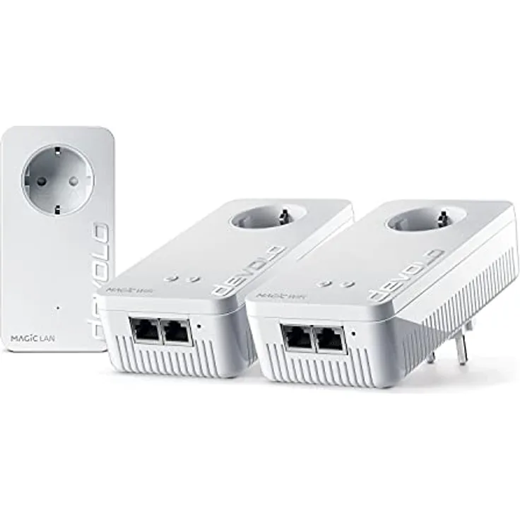 devolo Magic 2 WiFi 6 Multiroom Kit, WLAN Powerline Adapter -bis zu 2.400 Mbit/s, Mesh WLAN Steckdose, 4X Gigabit LAN, Access Point, dLAN 2.0, weiß
