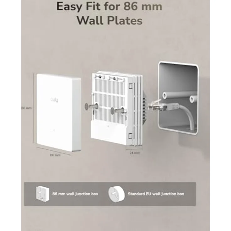 Cudy AX3000 Gigabit Wall-Plate Wi-Fi 6 Access Point, schneller Access Point für stabiles WLAN in Wandmontage – Bild 6