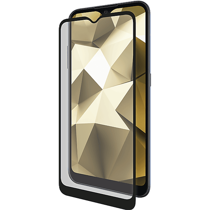 ISY IPG 5117-2.5D Displayschutz für Samsung Galaxy A02S, Transparent und Schwarz, gehärtetes Glas, anti-fingerprint, stoßfest, inkl. Reinigungstuch