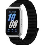 Wigento Smartwatch-Armband Für Samsung Galaxy Fit 3 gewebte Nylon Ersatz Arm Band Klettverschluss
