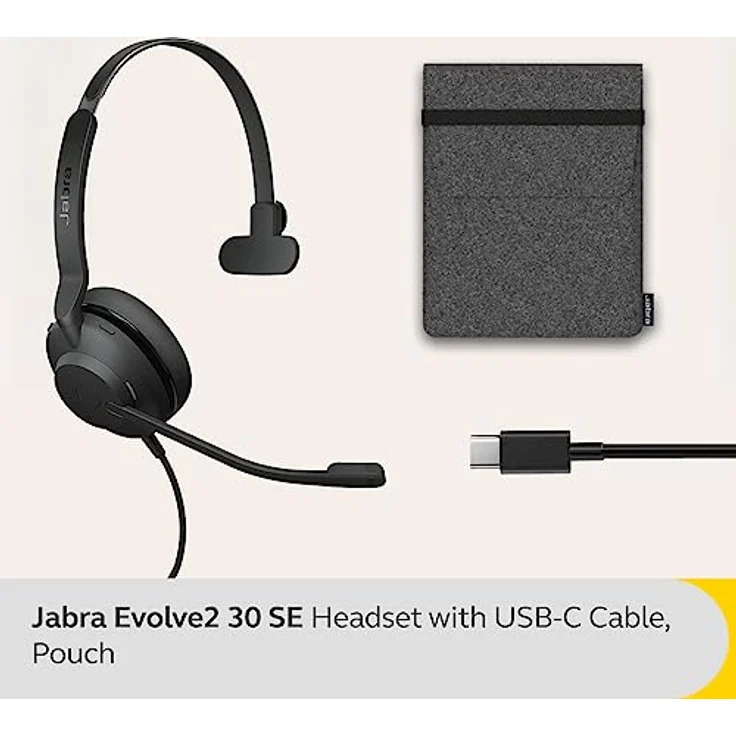 Jabra Evolve2 30 SE Kabelgebundenes Mono-Headset mit 2 Mikrofon-Anruftechnologie und USB-C-Kabel – MS Teams Zertifiziert, funktioniert mit Allen Anderen Plattformen – Schwarz – Bild 2
