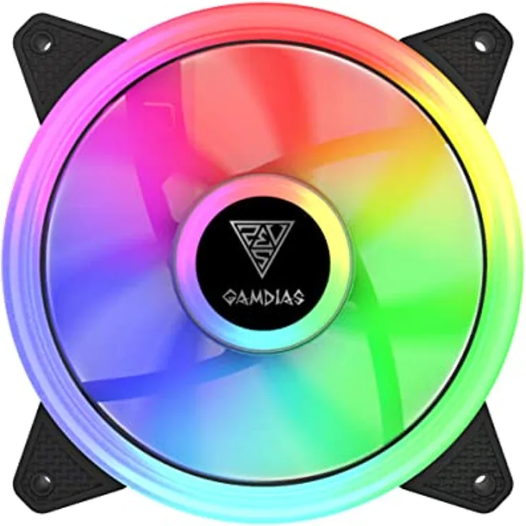 GAMDIAS AEOLUS M3-1201 RGB-Lüfter, 120 mm lüfter ARGB PWM lüfter-Set, anpassbare adressierbare RGB-LEDs, hydraulisches Lager, bis zu 2.000 U/min, 1 lüfter