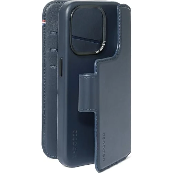 Decoded Leather Detachable Wallet für iPhone 15 Pro, 2-in-1 mit drei Kartenfächern, True Navy – Bild 1