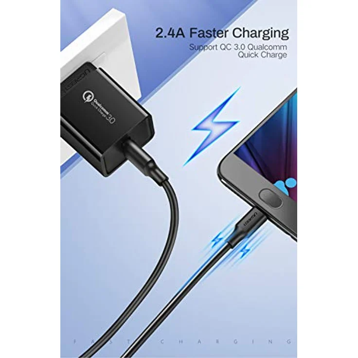 UGREEN Micro-USB & USB-A Daten- und Ladekabel, 2 Meter, 480Mbps, weiß – Bild 3