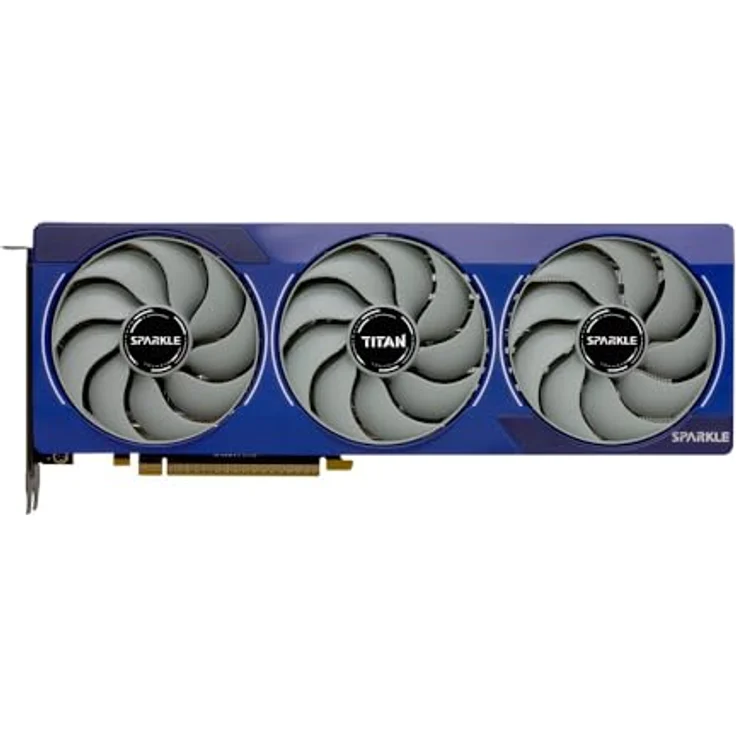 Sparkle Intel Arc B580 Titan OC, 12 GB GDDR6 Grafikkarte mit Torn Cooling 2.0, Atemlicht, Metallrückplatte - Blau – Bild 5