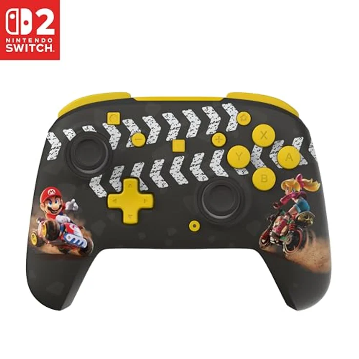 Turtle Beach Rematch Wireless Controller: Mario Kart World – Offiziell lizenziert für Nintendo Switch 1 und 2, RGB-Beleuchtung, wiederaufladbarer Akku, TMR-Thumbsticks, bewegungssteuerung, schwarz – Bild 1
