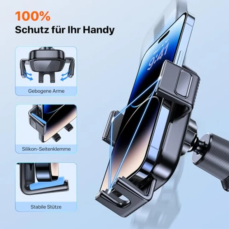 Miracase Handyhalterung Auto 2026 Upgrade, 360° drehbar mit Doppelhaken, rutschfest, Hochstabil, kompatibel mit iPhone 17/16/15, Samsung S25/S24/S23, Huawei Pura 80/70 – Bild 3