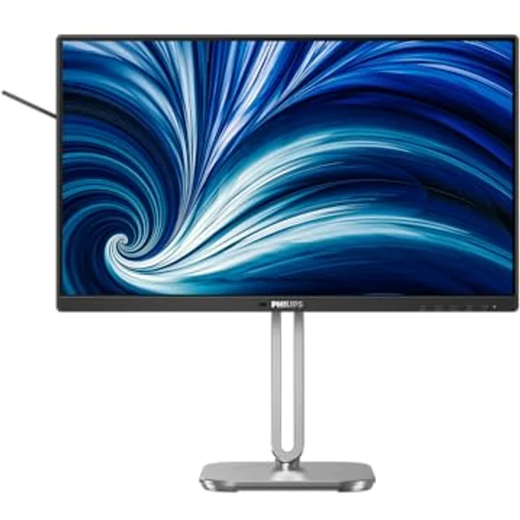 Philips 24B2N4200, 24 Zoll FHD Monitor mit 120 Hz, Lautsprechern, höhenverstellbar, Schwarz Grau – Bild 2