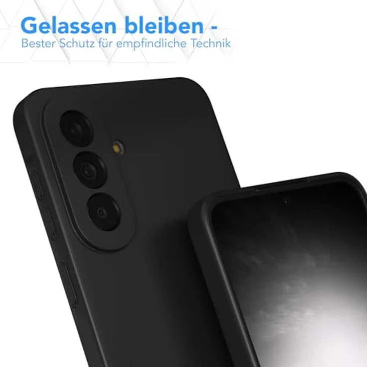 EAZY CASE Silikonhülle für Galaxy A57, stoßfeste Schutzhülle mit Kameraschutz, mattschwarz, dünn und kratzresistent, kompatibel mit kabellosem Laden – Bild 4