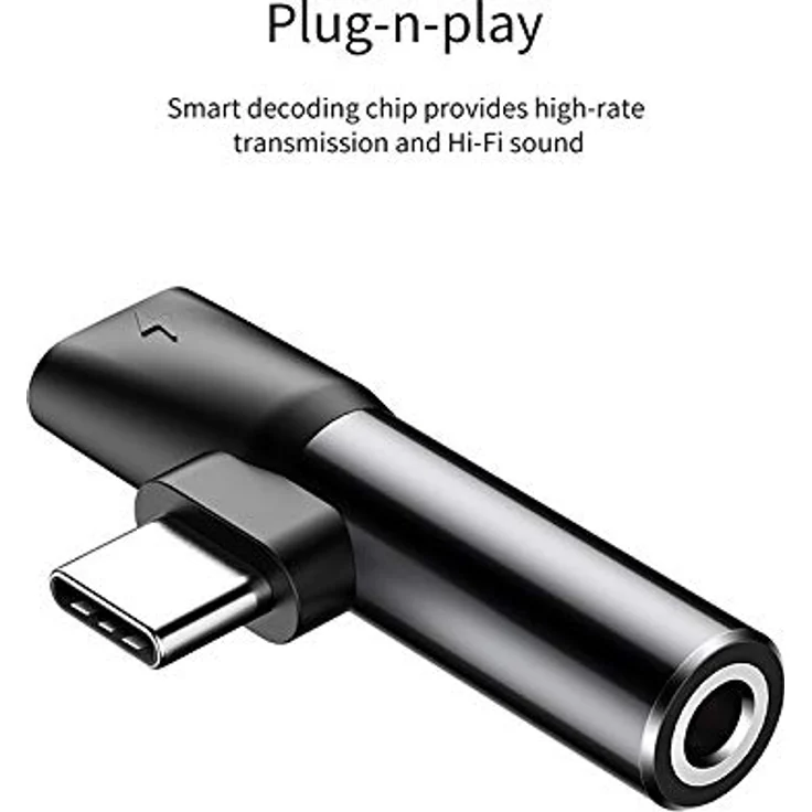 BASEUS 2in1 USB Typ C Adapter Ladegerät 3,5 mm AUX Klinke Kopfhörer – Bild 3