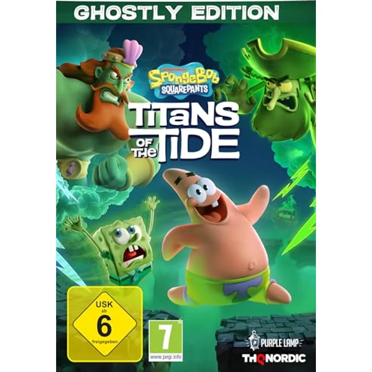 THQ Nordic Spongebob Schwammkopf: Giganten der Gezeiten Ghostly Edition - PC, Steelbook mit 5 Lentikular-Karten, Goldener Pfannenwender-Schlüsselanhänger und Digital Content – Bild 1