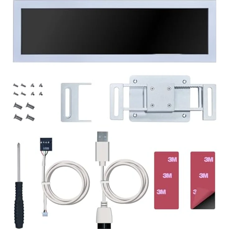 Lian Li 8.8 Universalbildschirm, 8,8 Zoll IPS-LCD-Display mit 1920 x 480 Auflösung und ARGB-Beleuchtung, weiß – Bild 2