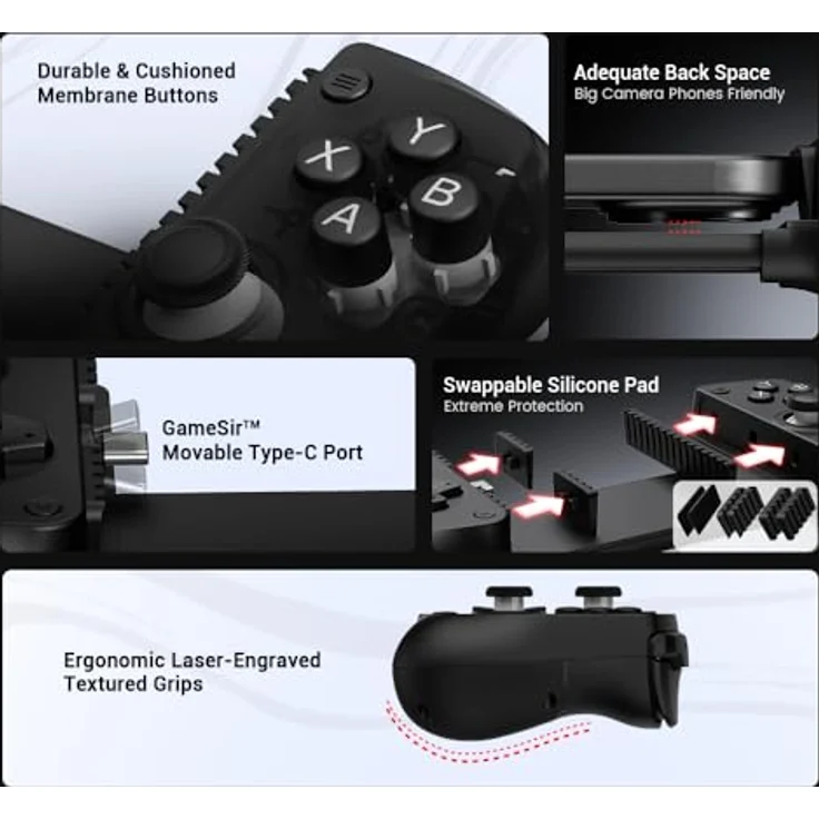 Gamesir X5 LITE, Android Gaming Controller mit präziser Steuerung, Schwarz – Bild 2