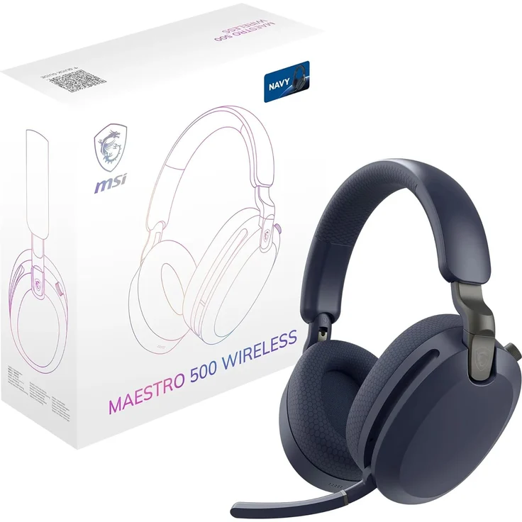 MSI MAESTRO 500 Wireless Gaming Kopfhörer, Kabellos, Frequenzbereich 20 - 40000 Hz, 280 g, Blau