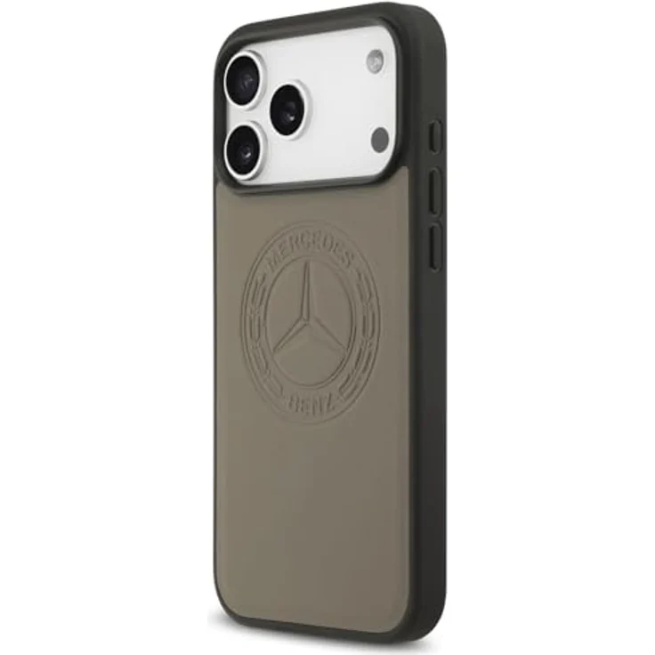 CG MOBILE Mercedes Leder Vintage Logo Hülle kompatibel mit MagSafe für iPhone 17 Pro Max, Echtleder in Taupe – Bild 2