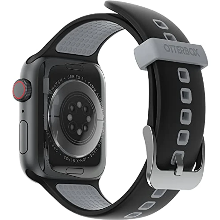 OtterBox All Day Uhrenarmband für Apple Watch Series 9/8/7/6/SE 2. gen/SE 1. gen/5/4/3-42mm/44mm/45mm, Weiches, Angenehmes und Strapazierfähiges Silikonband für Apple Watch, Autobahn Black – Bild 1