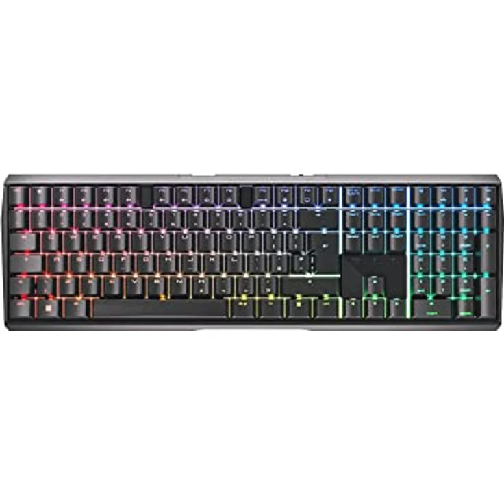CHERRY MX 3.0S Wireless, kabellose mechanische Gaming-Tastatur mit RGB-Beleuchtung, Britisches Layout (QWERTY), Bluetooth-®, Funk- oder Kabelverbindung, MX RED Switches, schwarz – Bild 1