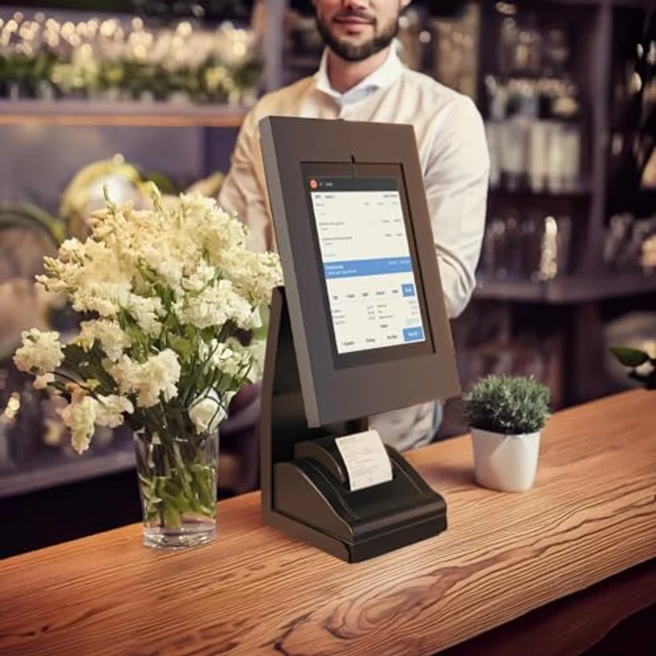 Maclean MC-336, POS-Ständer für 9.7'' - 11'' Tablets und Fiskaldrucker mit Anti-Diebstahl-Schloss, verstellbarer Neigung und Rotation, maximale Belastung 1 kg – Bild 2