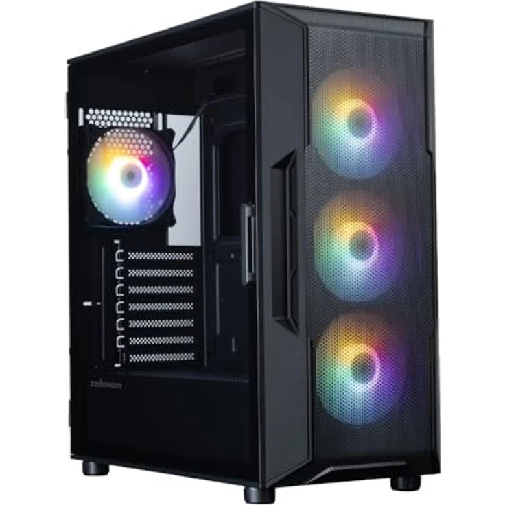 Zalman I3 NEO V2 BLACK, Midi Tower PC mit gehärtetem Glas, ATX/Mini-ITX, Schwarz, 3x 120 mm Lüfter – Bild 1