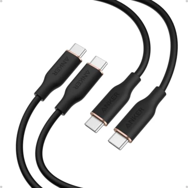 Anker 240W PowerLine III Flow USB C auf USB C Kabel, ultra-schnelles Laden, 2 Stück, 1,8m, Silikon – Bild 1