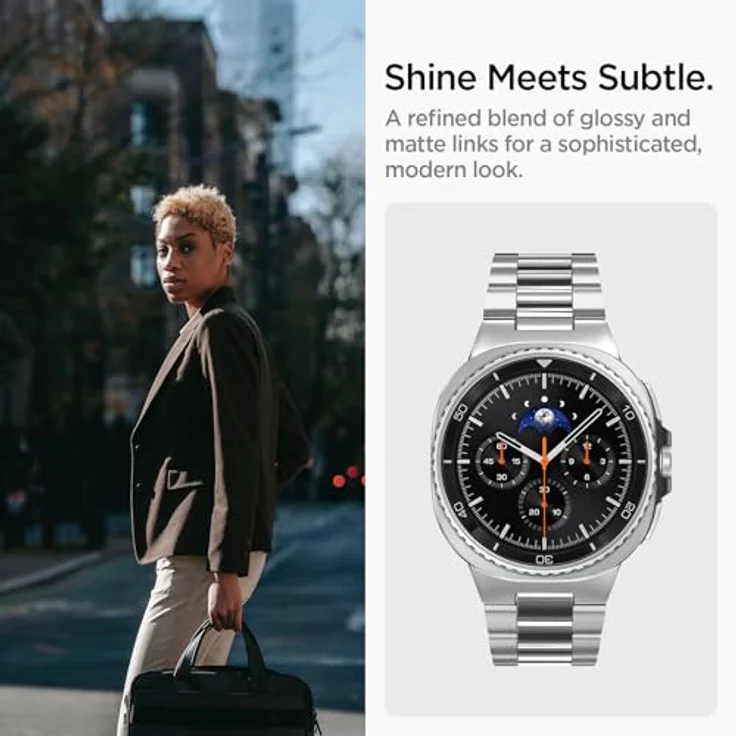 Spigen Modern Fit Uhrenarmband für Samsung Galaxy Watch8 40mm/44mm/Classic, Silber, langlebiges Design – Bild 3