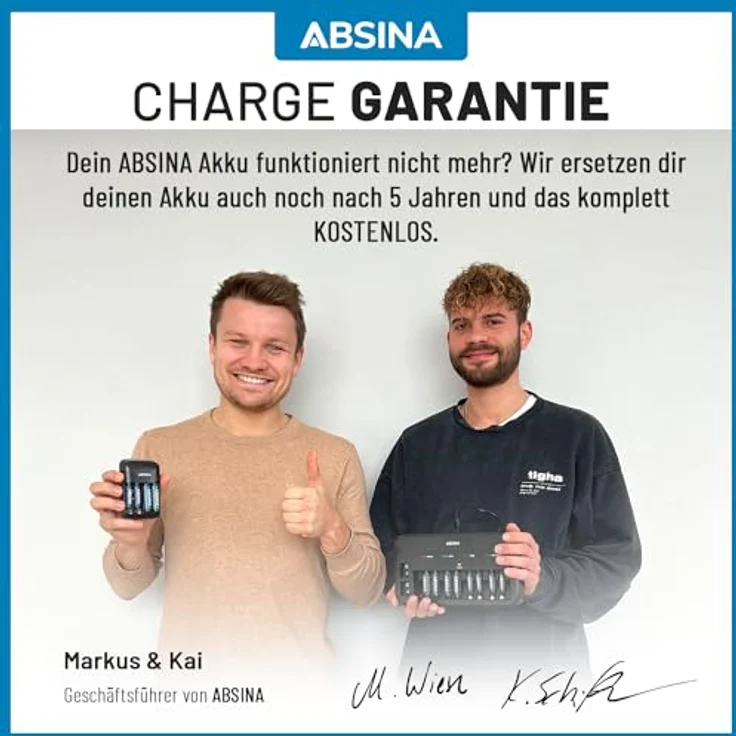 ABSINA 4X Batterien C Baby LR 14 wiederaufladbar 5000 mit geringer Selbstentladung - NiMH Akku mit min. 4500mAh & 1,2V - Baby C Akku, schwermetallfrei – Bild 2