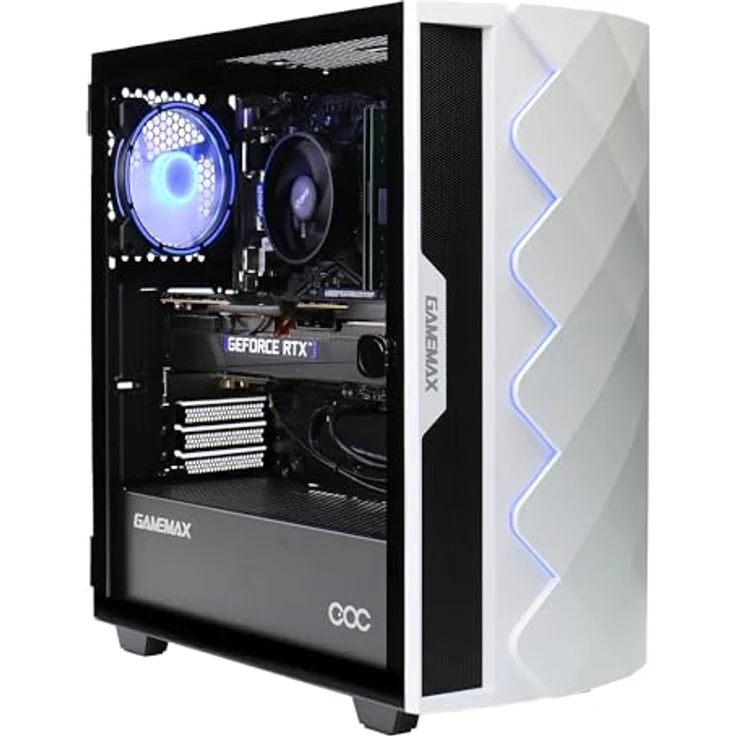 GameMax Diamond WT 7798, Gaming-PC mit Ryzen 7 5700X, 16GB RAM, 1TB SSD, RTX 5060, Weiss – Bild 2