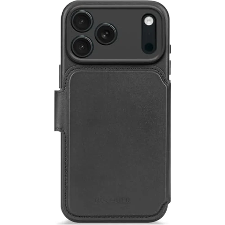 Decoded 2-in-1 Lederhülle für iPhone 17 Pro Max, Abnehmbare Wallet, Premium ECCO Leder, MagSafe kompatibel, Fallschutz, Kratzfest, Schwarz – Bild 1