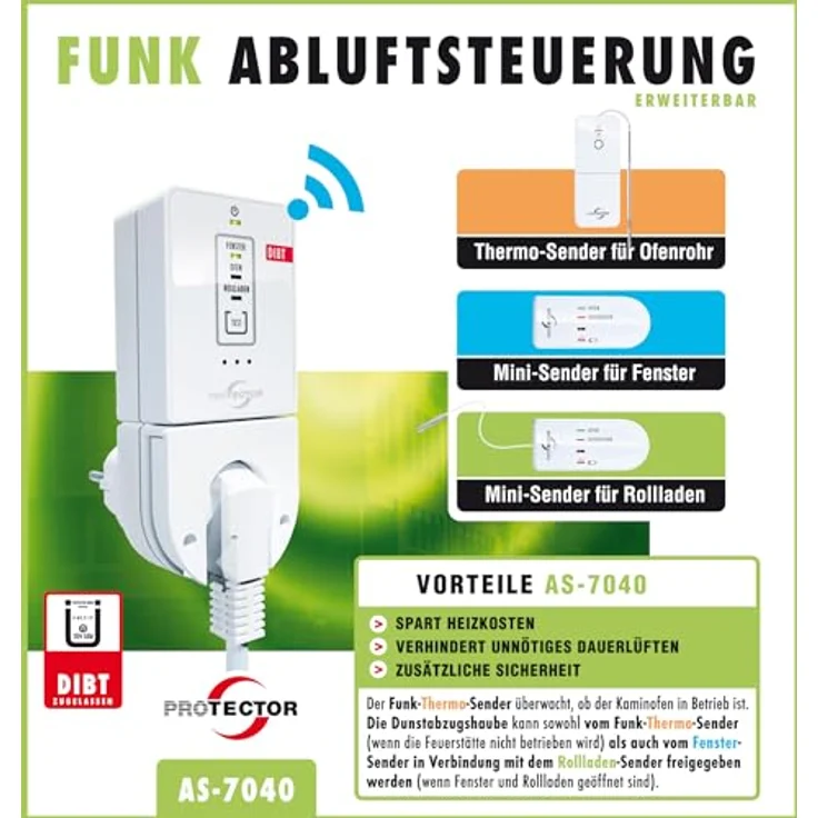 PROTECTOR AS 7040 Funk Abluftsteuerung PREMIUM mit 3 Funk-Sendern und mit DIB... – Bild 4
