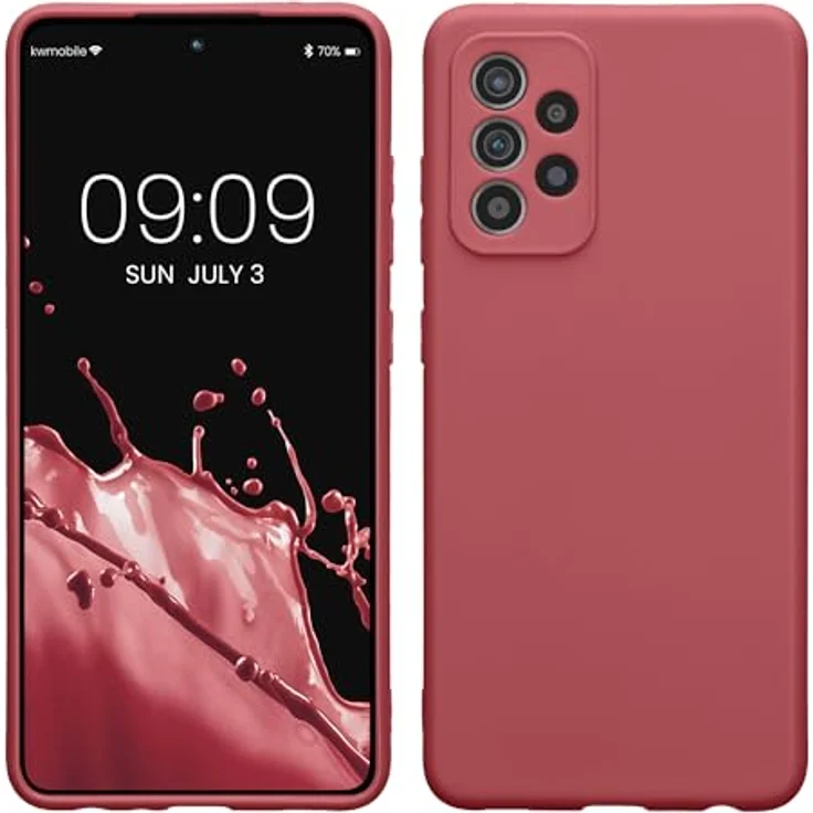 kwmobile Handyhülle für Samsung Galaxy A52 / A52 5G / A52s 5G - flexibles Silikon Case in Dark Rose, reißfest & rutschfest mit präzisen Kameralöchern – Bild 1