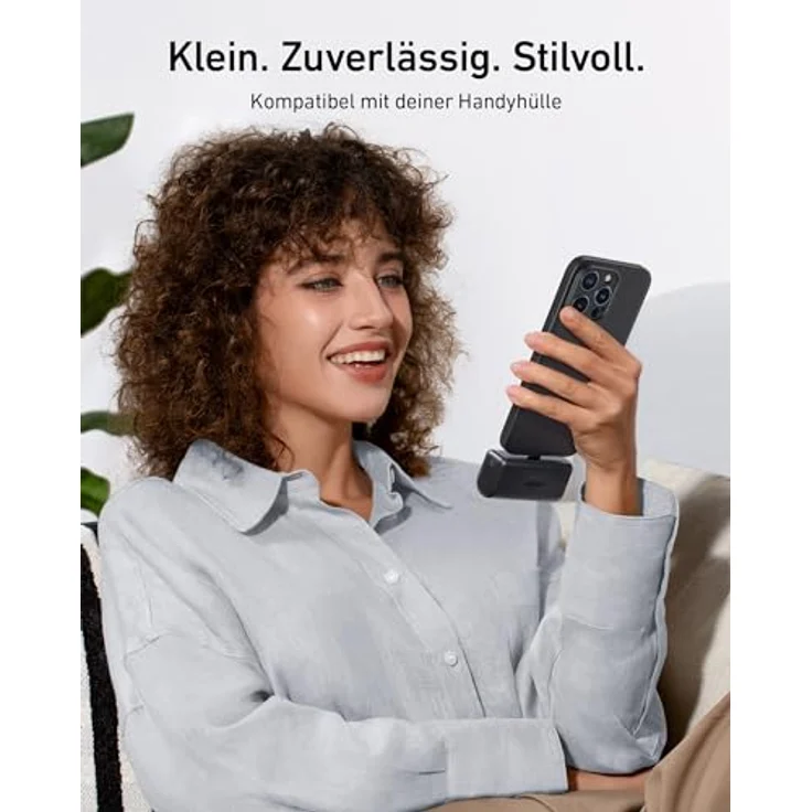 Anker Nano Powerbank 5000mAh, 22.5W mit Faltbarem USB-C Konnektor, Kompatibel mit iPhone 15, Galaxy S22/23, Huawei, iPad Pro/Air, Weiß – Bild 5