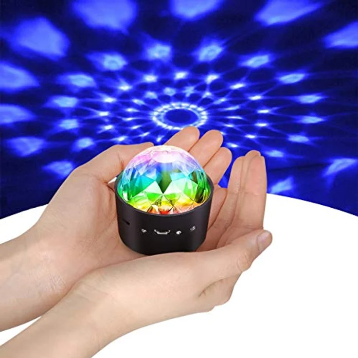 YIKANWEN Mini Discokugel Licht, Akustik-gesteuerte DJ Stroboskop mit USB Aufladung, 380mAh Akku für Partys und Kindergeburtstage, tragbar und kompakt – Bild 1