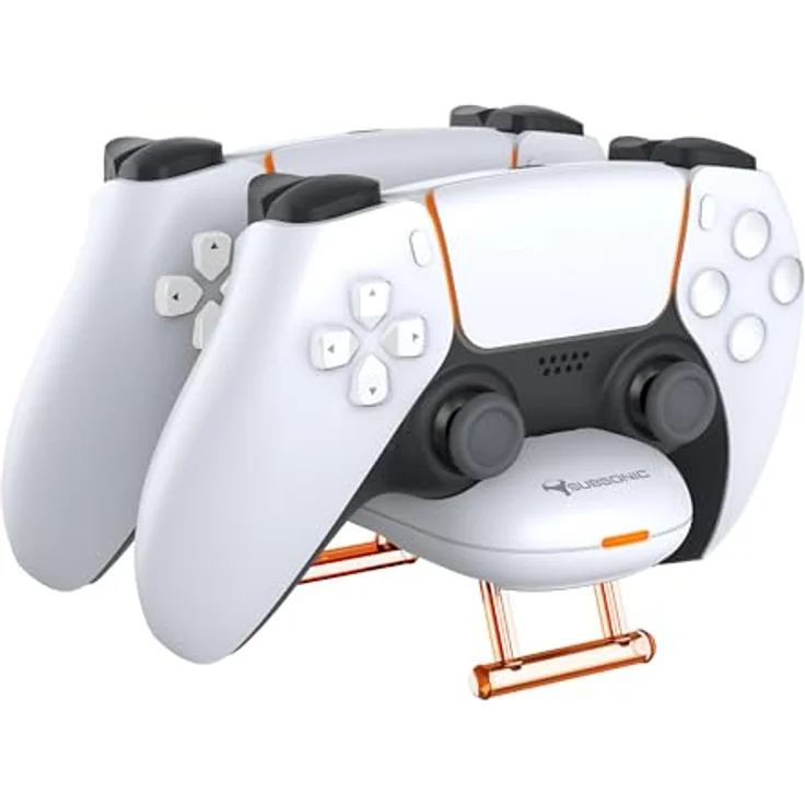 SUBSONIC PS5 Controller Ladegerät, kompakte Ladestation für Dualsense Controller mit intelligentem Schutz, inkl. USB-C Kabel, schwarz – Bild 1