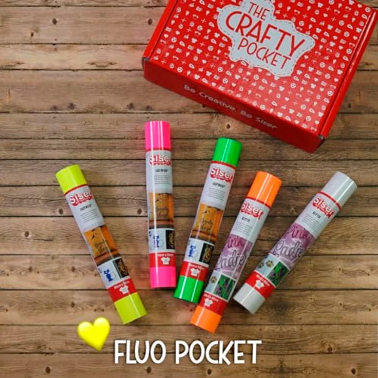 Siser Crafty Pocket Fluo, Kreatives Plotter-Set mit hochwertigen Materialien für DIY-Projekte – Bild 3