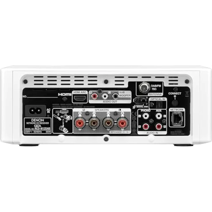Denon RCD-N12DAB Kompaktanlage, HiFi Verstärker, CD-Player, Internetradio, Musikstreaming, HEOS Multiroom, Bluetooth und WLAN, AirPlay 2, Alexa Kompatibel, 2 Optische TV-Eingänge, DAB+ Radio – Bild 4