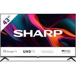 SHARP 43GL4260E Google TV 108 cm (43 Zoll) 4K Ultra HD Smart TV ohne Rahmen, Dolby Atmos, Dolby Vision, HDMI 2.1 mit eARC
