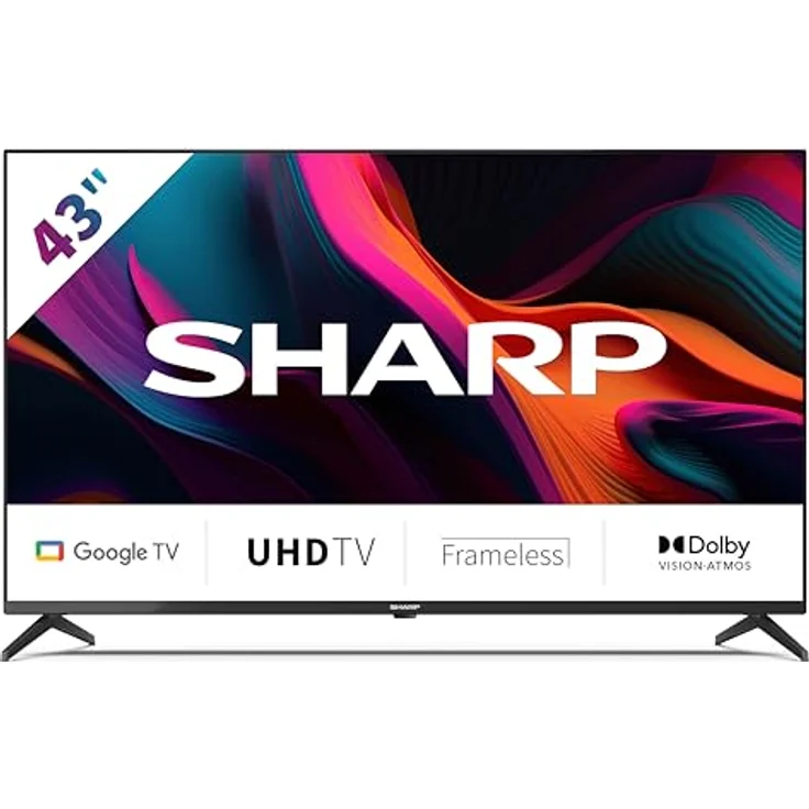 SHARP 43GL4260E Google TV 108 cm (43 Zoll) 4K Ultra HD Smart TV ohne Rahmen, Dolby Atmos, Dolby Vision, HDMI 2.1 mit eARC – Bild 1