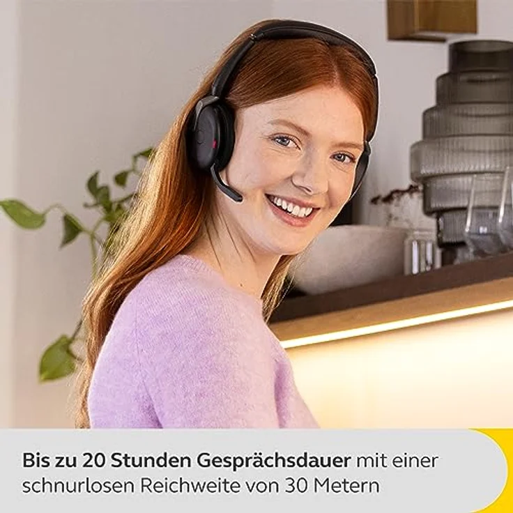 Jabra Evolve2 65 Flex - Schnurloses Stereo-Bluetooth-Headset mit geräuschunterdrückender Jabra ClearVoice Technologie und hybrider ANC - für MS Teams zertifiziert - Schwarz – Bild 2