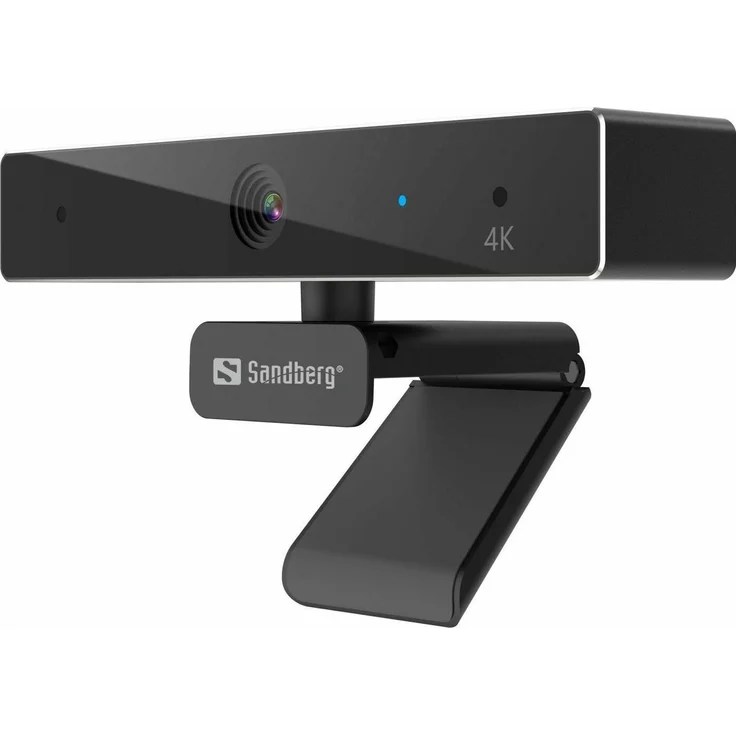 Sandberg USB-C/A Webcam Pro Remote 4K (8 Mpx), professionelle Webcam mit automatischem Fokus, Lichtkorrektur und Fernbedienung, Schwarz