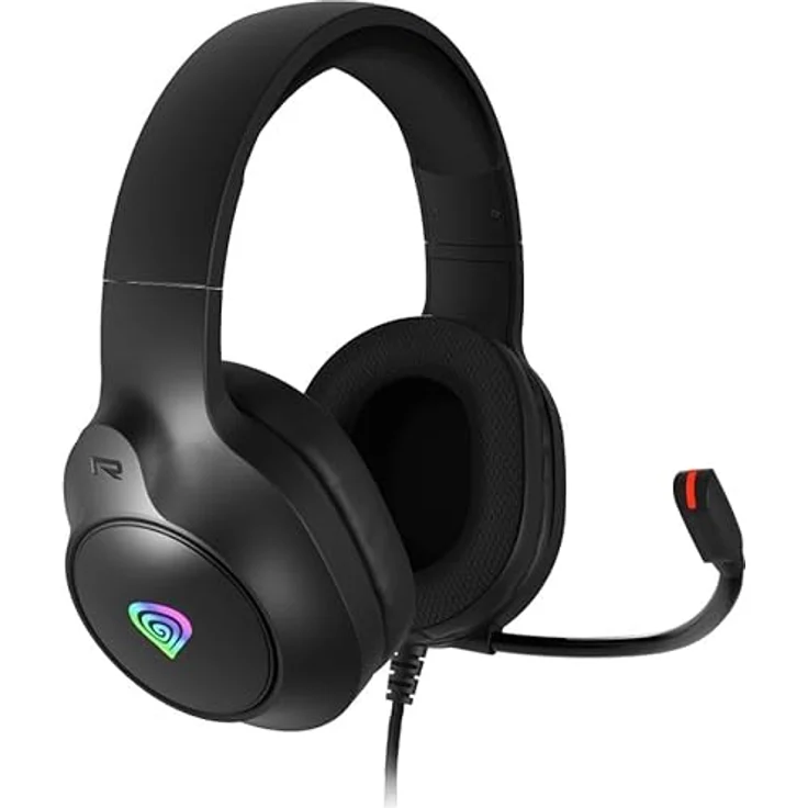 Genesis Neon 213 RGB Gaming Headset, Kabelloses Headset mit Mikrofon, 50 mm Treiber, RGB-Beleuchtung, Memory-Foam, Schwarz – Bild 1