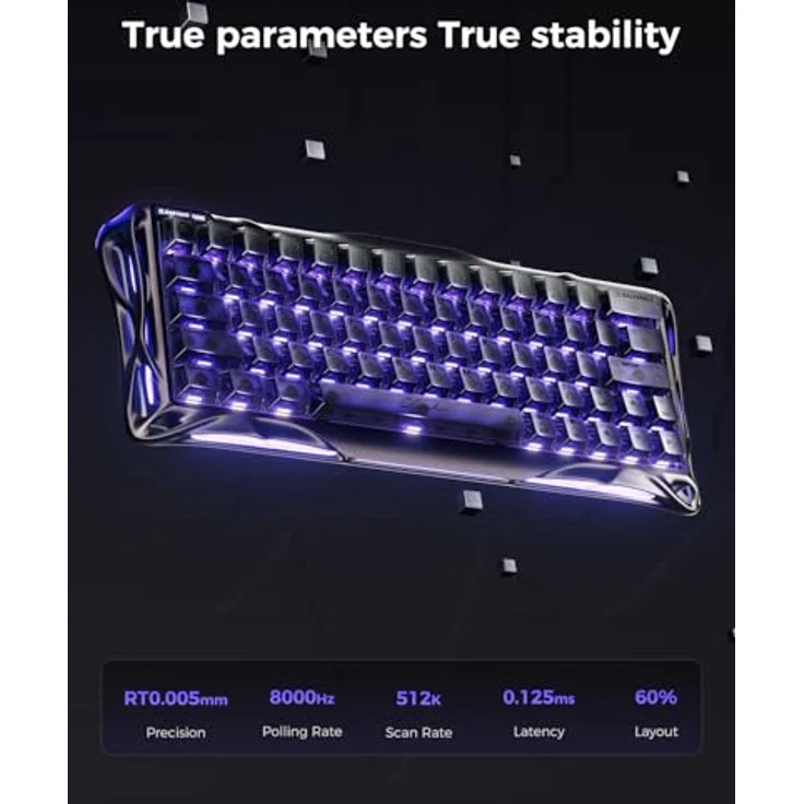 GravaStar Mercury V60 Pro - HE Gaming Keyboard mit RGB-Hintergrundbeleuchtung, schwarz – Bild 3