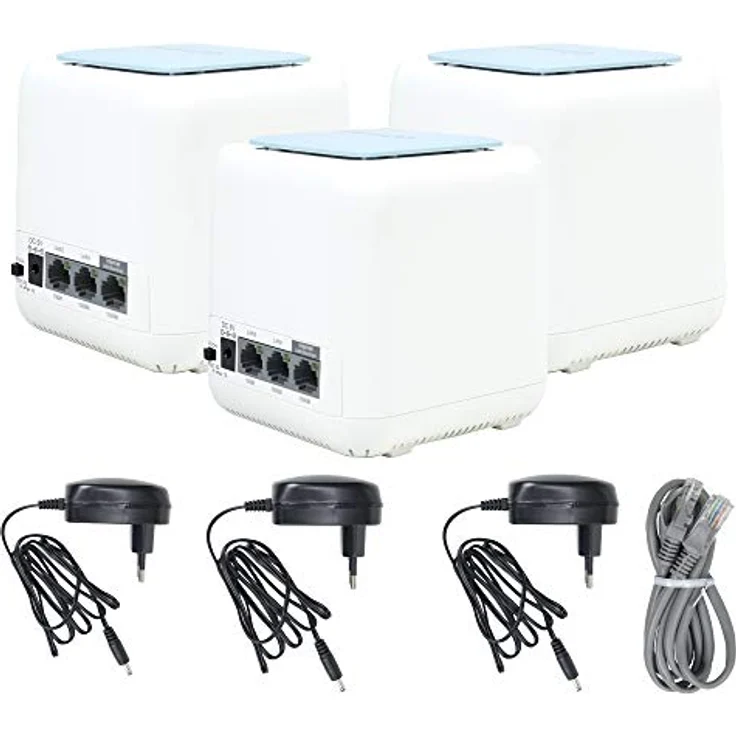 PNI Mesh-Systeme Wi-Fi GB1200 Gigabit mit vollständiger Abdeckung für 3-PC-Router und AP-Zugangspunkt, Schwarz – Bild 5