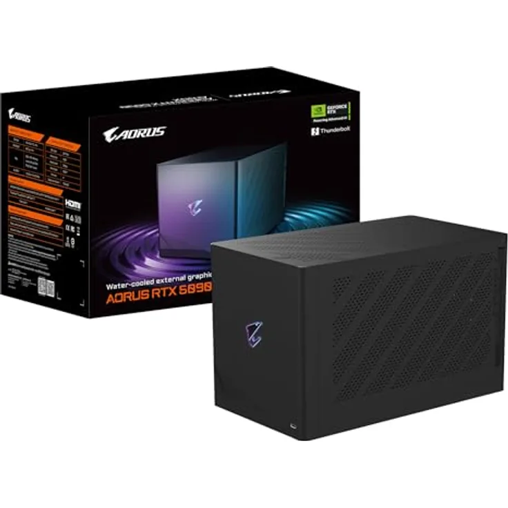 GIGABYTE AORUS RTX 5090 AI Box, 32 GB GDDR7 Grafikkarte mit 512 Bit, PCI-E 5.0, 2407 MHz, RGB-Beleuchtung, Thunderbolt 5, 3 x DP 2.1, 1 x HDMI 2.1