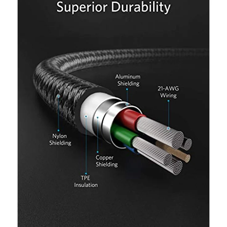 Anker 331 USB-C to Lightning Cable (Nylon), 1,8 m, schwarz (A8623012) – Bild 3