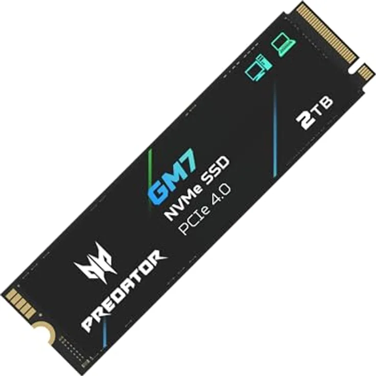 Acer Predator GM7 SSD M.2 NVMe PCIe Gen 4x4 (2TB) - Hochleistungs-SSD in Schwarz