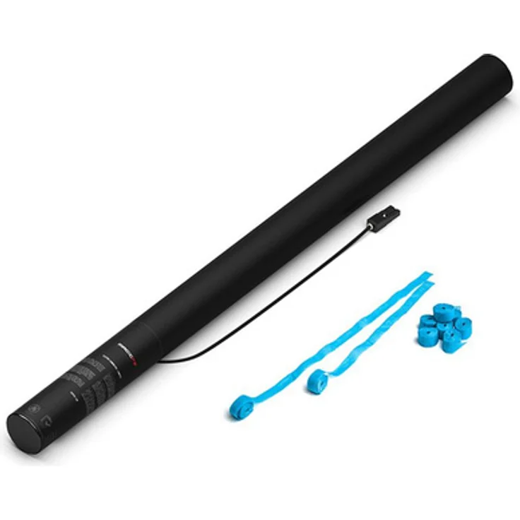 Magic FX E Cannon 80 cm Streamer, elektrisch zündende Konfetti Kanone, hellblau