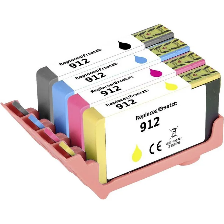 Renkforce Tinte ersetzt HP 912, 6ZC74AE, 3YL80AE, 3YL77AE, Tintenpatrone, hohe Druckqualität, schwarz