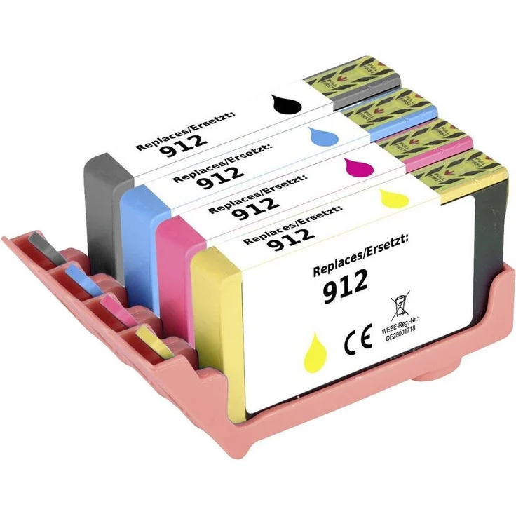 Renkforce Tinte ersetzt HP 912, 6ZC74AE, 3YL80AE, 3YL77AE, Tintenpatrone, hohe Druckqualität, schwarz