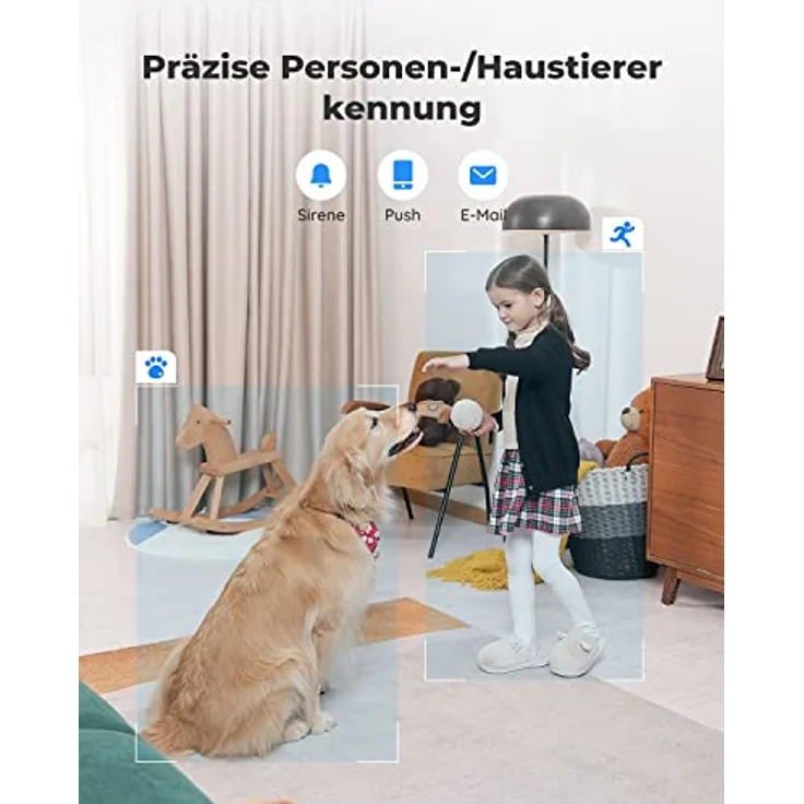 Reolink E1 Zoom, 5MP PTZ WLAN Überwachungskamera Innen mit 3X optischem Zoom, Nachtmodus und zwei-Wege-Audio – Bild 3